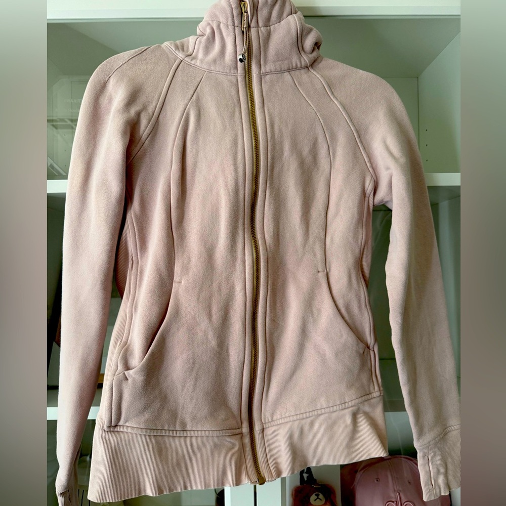 Baby pink scuba with gold zipper details